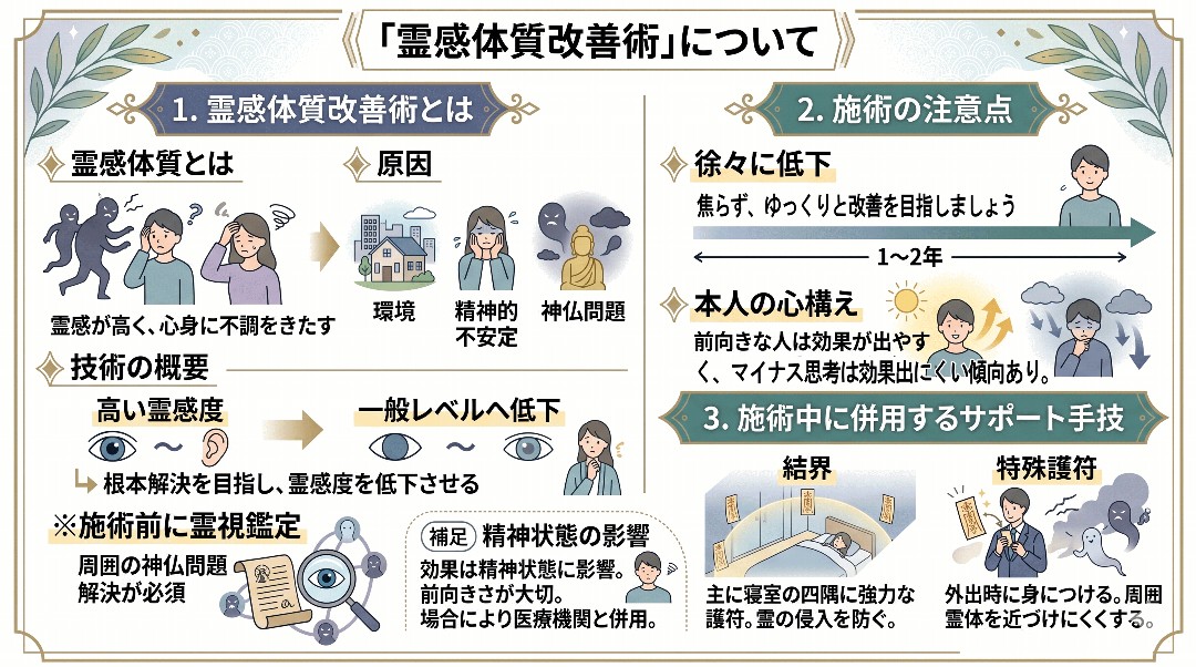 霊感体質改善について解説グラフィックレコード
