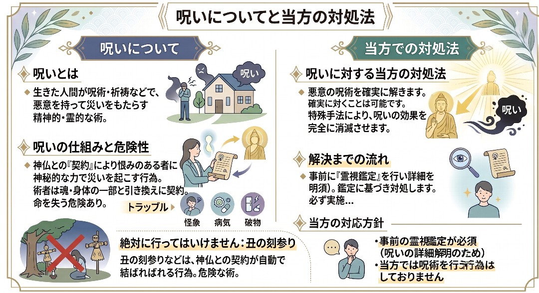 呪いについての解説グラフィックレコード