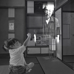 男性の霊が見えている少女